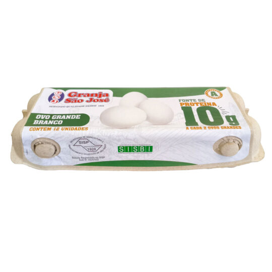 Ovo Grande Branco 12 unidades - 10g de proteína a cada 2 ovos