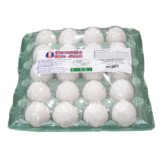 Cartela PVC - 20 ovos extra brancos