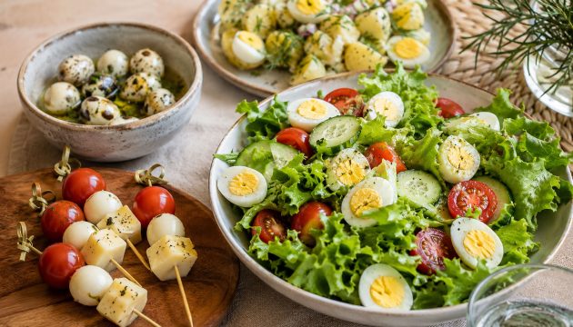 Ovos-de-codorna-como-servir-em-saladas,-petiscos-e-refeições-rápidas